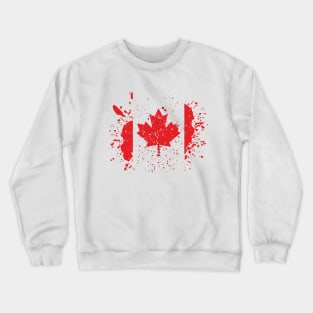 Grunge Canadian Flag Crewneck Sweatshirt